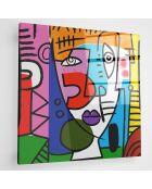 Impression sur verre Pop Abstrait multicolore - 50x50 cm